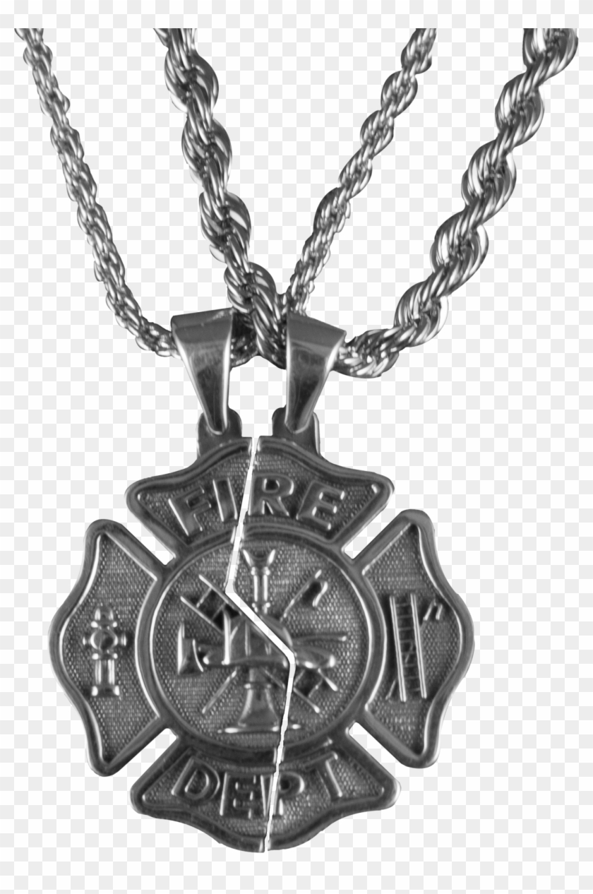 Firefighter Maltese Cross Necklace - Red Maltese Fire Cross Clipart