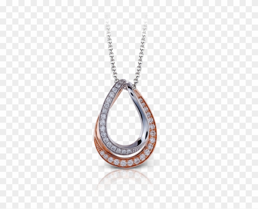 14k White Gold & Rose Gold Diamond Necklace - Locket Clipart