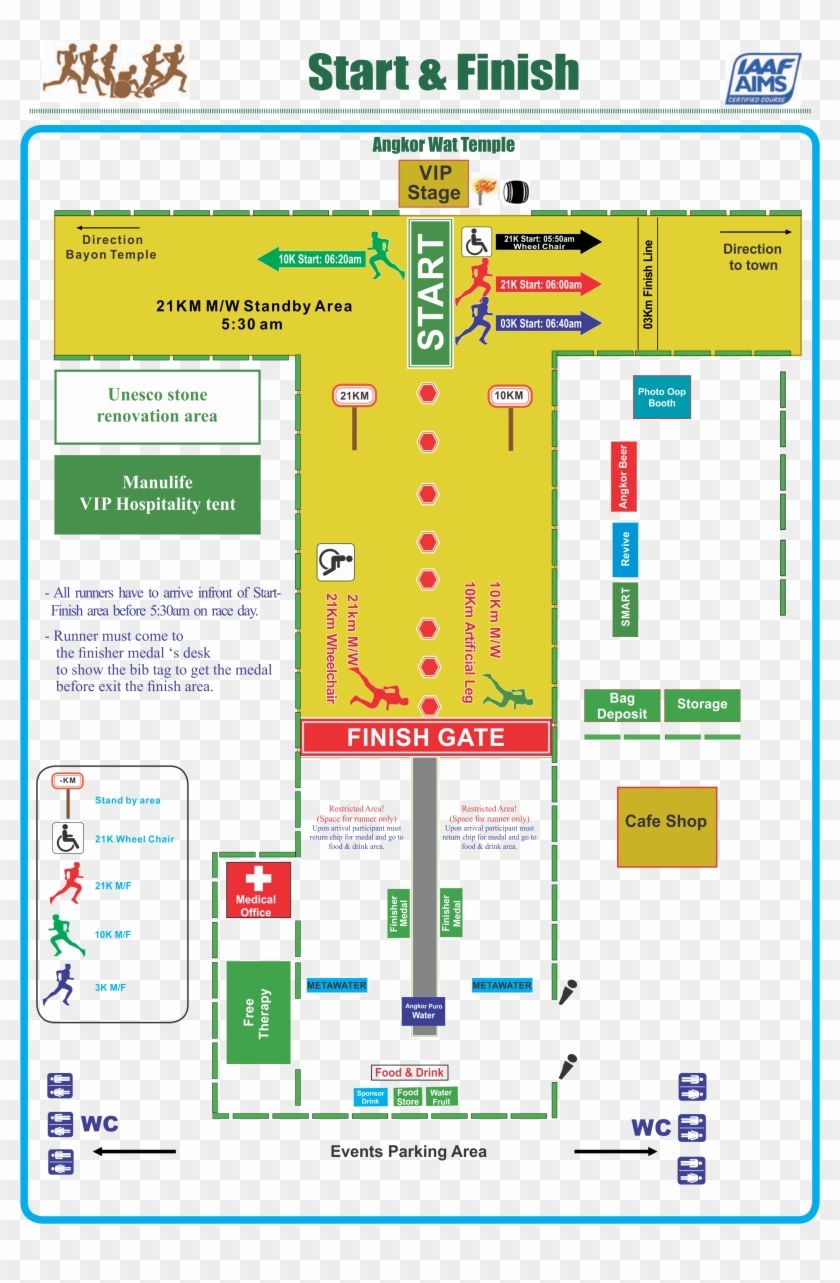 Course Map Angkor Half Marathon Finish Get - Angkor Wat Marathons Clipart #4511973