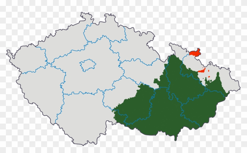 Morava Po Roce 1920 Na Mapě Česka - Czech Republic Regions Clipart