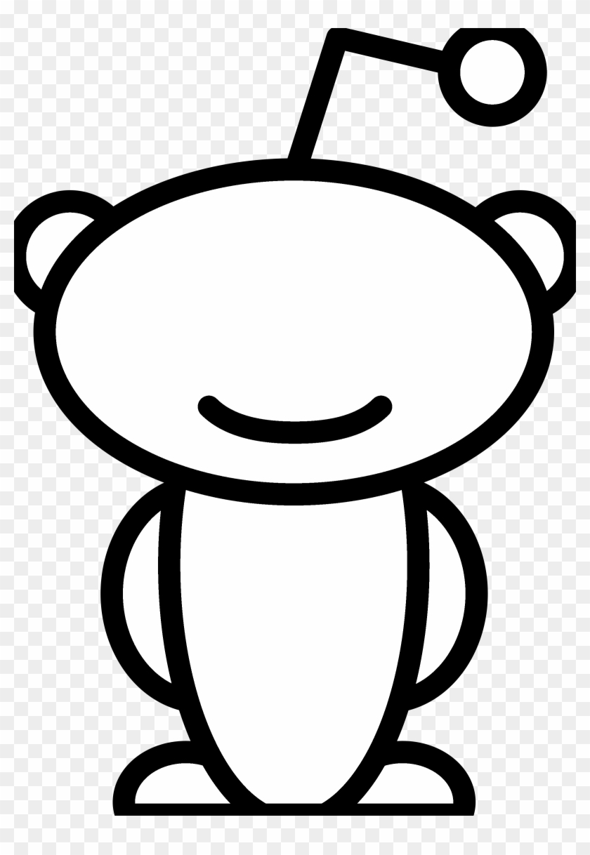 Reddit Alien Logo Black And White - Reddit Alien Clipart #4512957