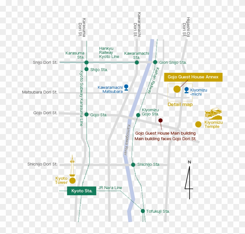 Annex Is Located Back From Higashi Oji Dori St - Gojo Guest House Annexe Clipart