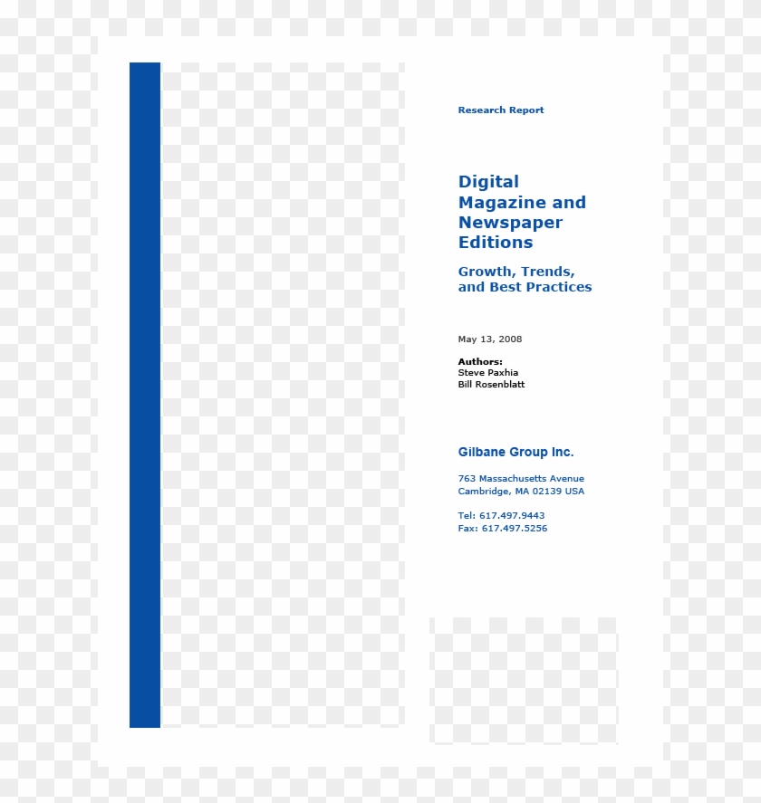Digital Magazine And Newspaper Editions - Report Cover Clipart