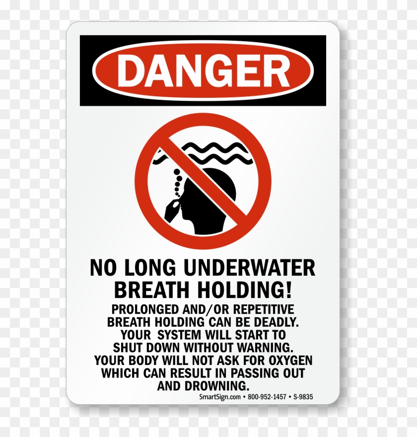 No Long Breath Holding Pool Sign - Danger Razor Wire Signs Clipart #4515611