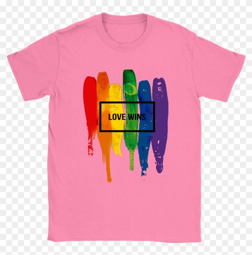 Watercolor Lgbt Love Wins Rainbow Paint Typographic - Graphic Design Clipart #4516716