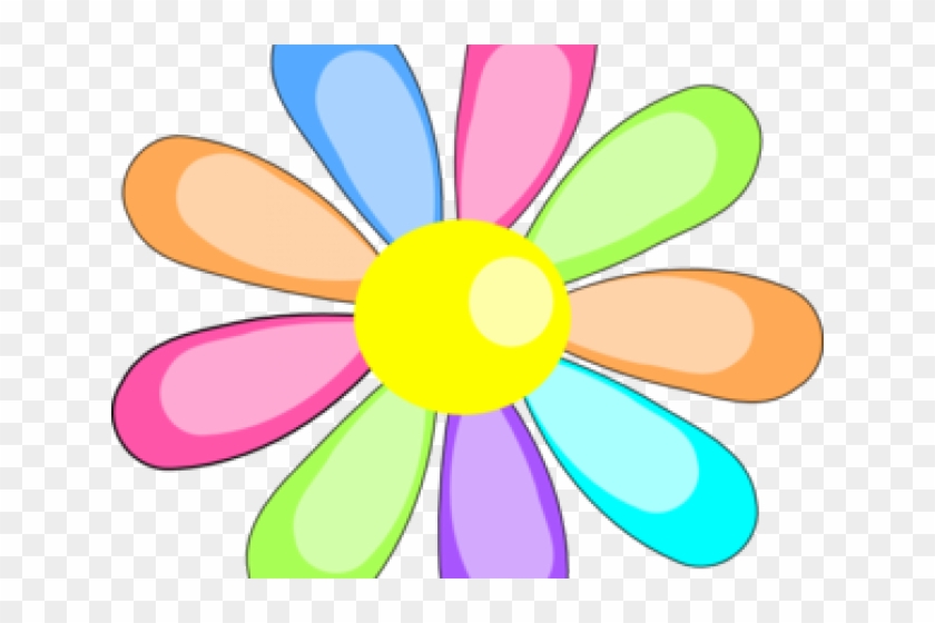 Easter Flower Clipart Rainbow Flower - Rainbow Clipart Flower - Png Download