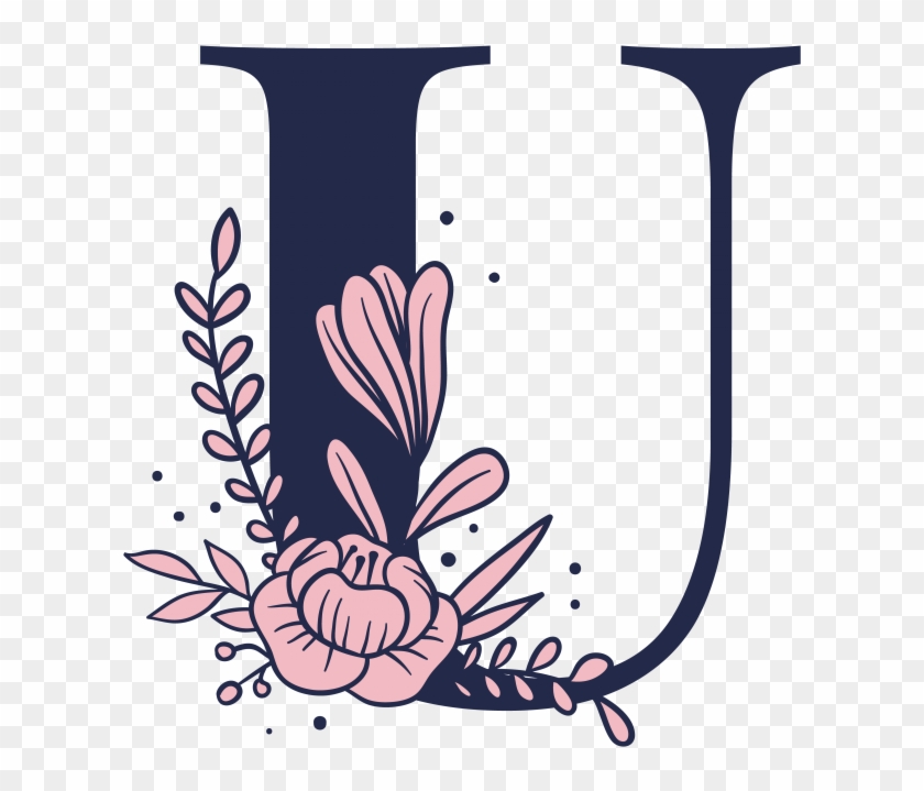 Floral Alphabet U Letter Clipart