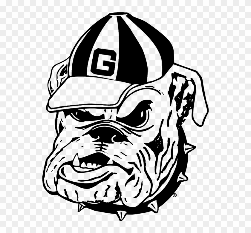 Drawing Bulldogs Uga - Black Georgia Bulldogs Logo Clipart