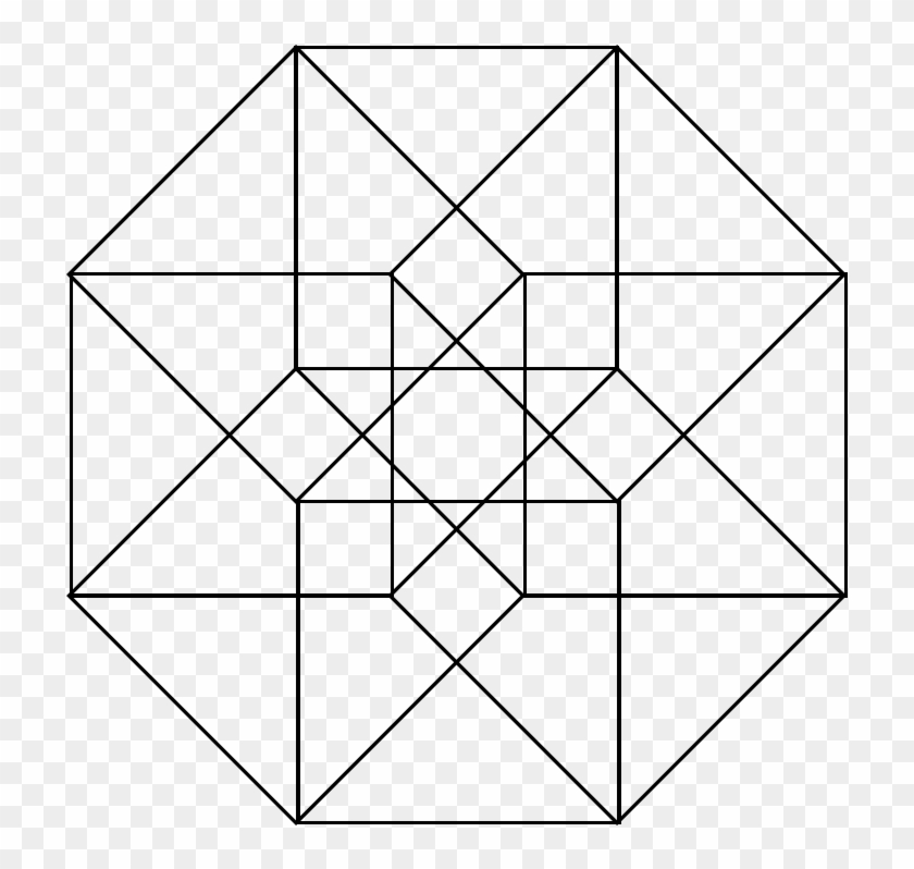 4d Tesseract Lines - Hypercube Vector Clipart
