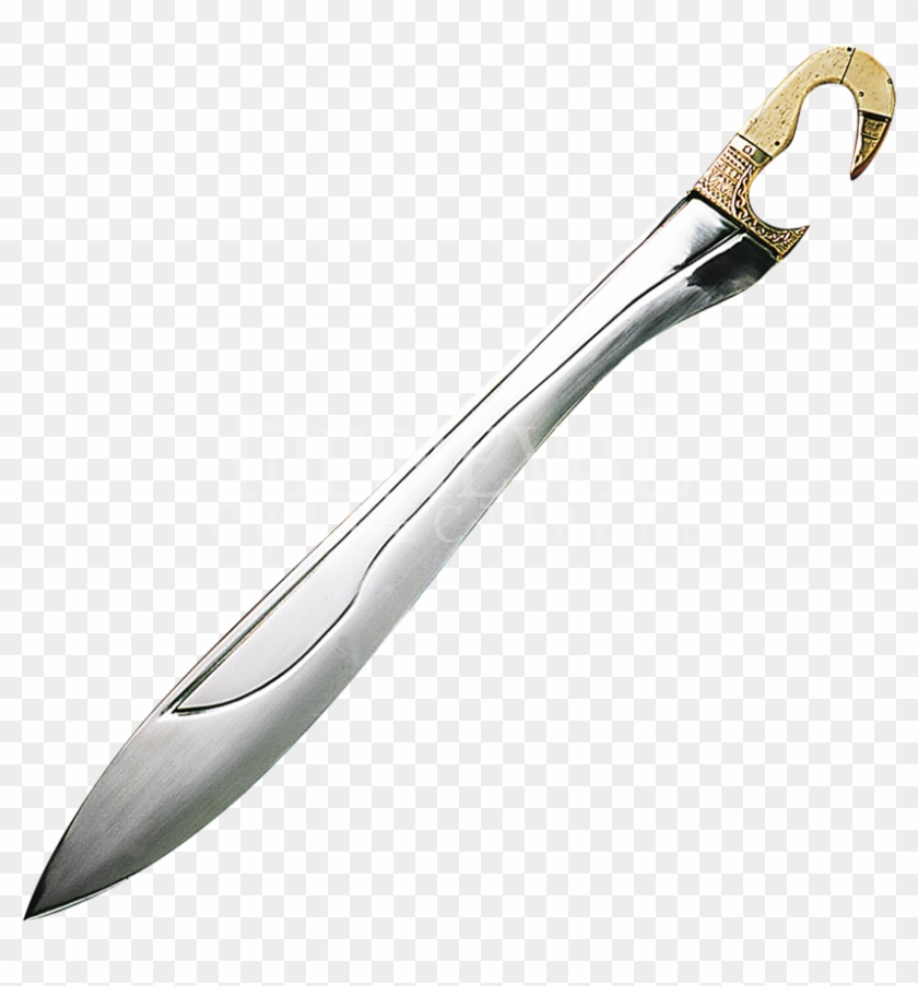 Kopis Espada Con El Hueso Y Latón Mango - Larp Sword Clipart
