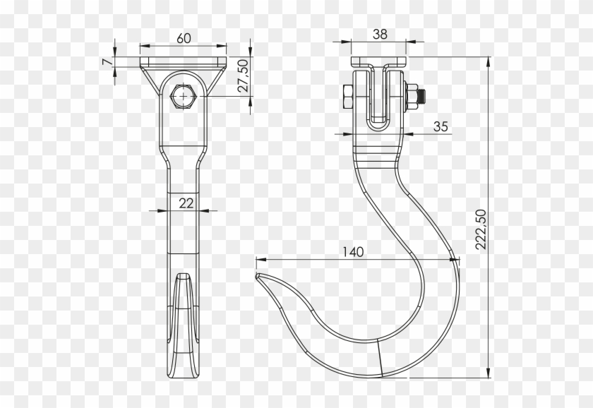 Meat Hook Technical Drawing Clipart (4520774) PikPng