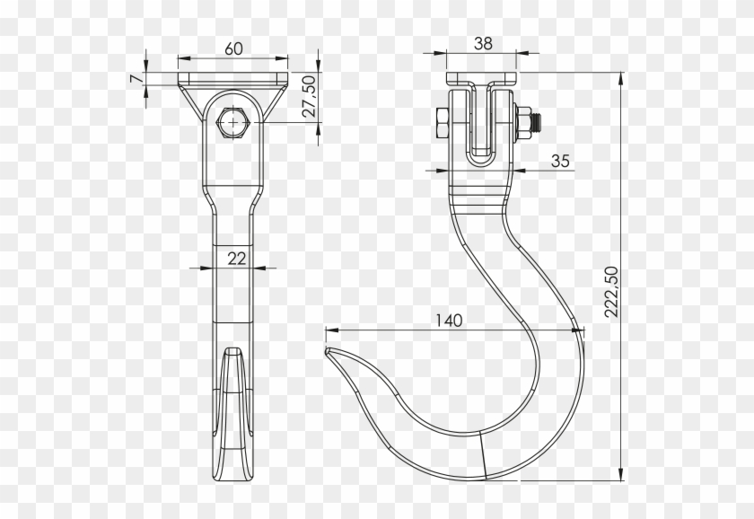 Meat Hook - Technical Drawing Clipart #4520774
