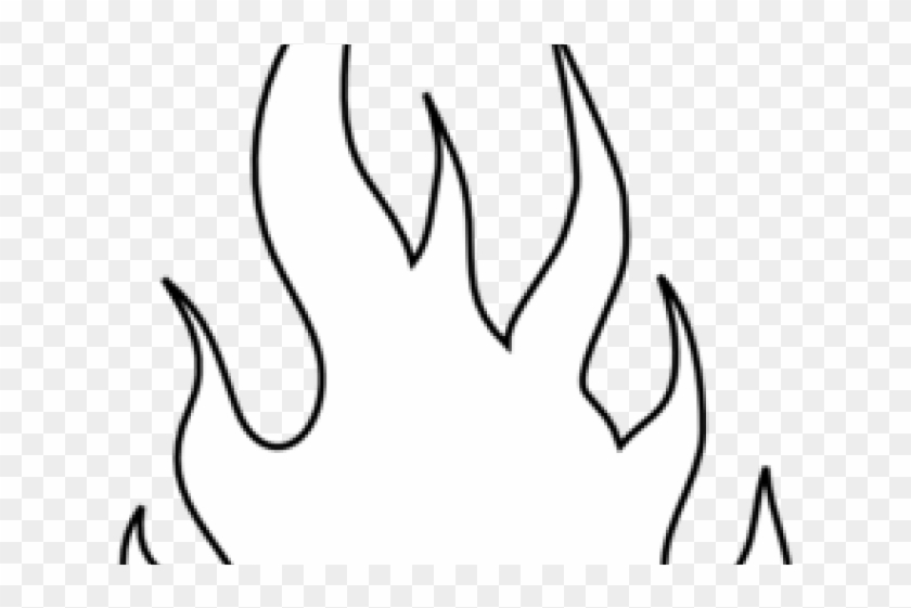 Drawn Flame Black And White - Silhouette Clipart #4521118