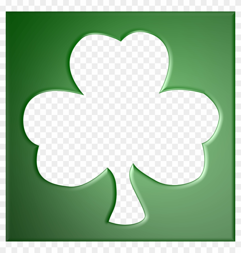 Frame Border Green - Transparent 4 Leaf Clover Outline Clipart