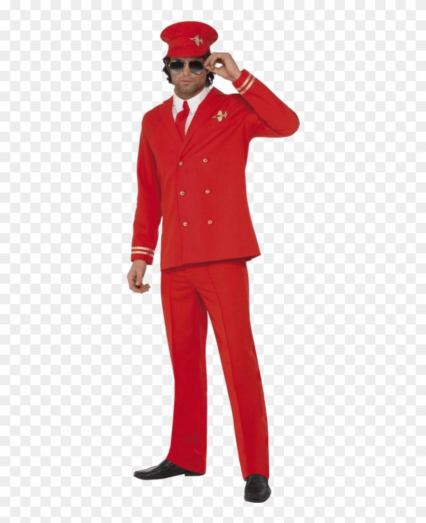 Adult High Flyer Red Pilot Costume - Air Hostess Dress Up Nz Clipart #4522271