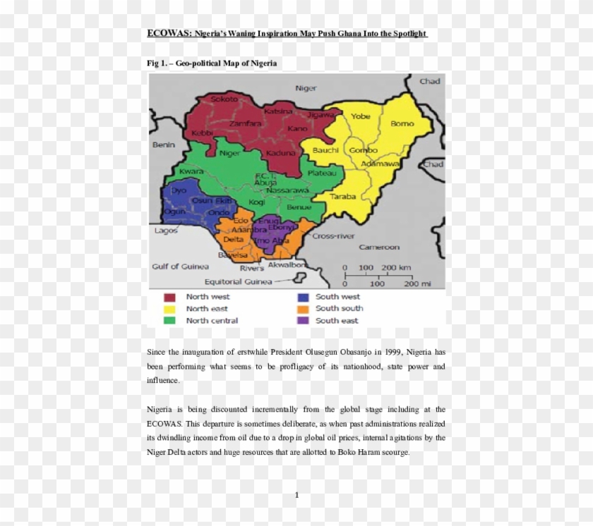 Doc - Nigeria Geopolitical Zones Map Clipart #4523991