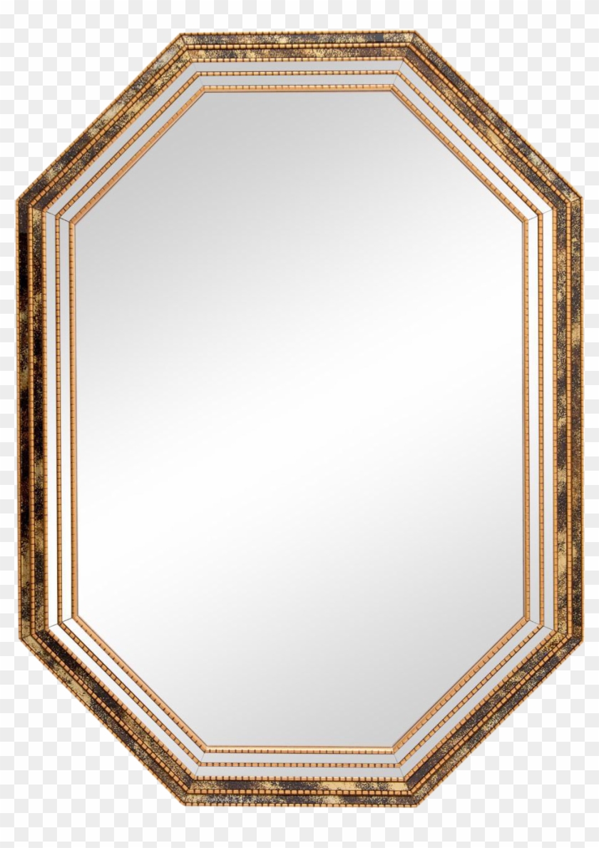 Octagonal Giltwood Mirror With Two Mirror Panels And - Mirror Clipart