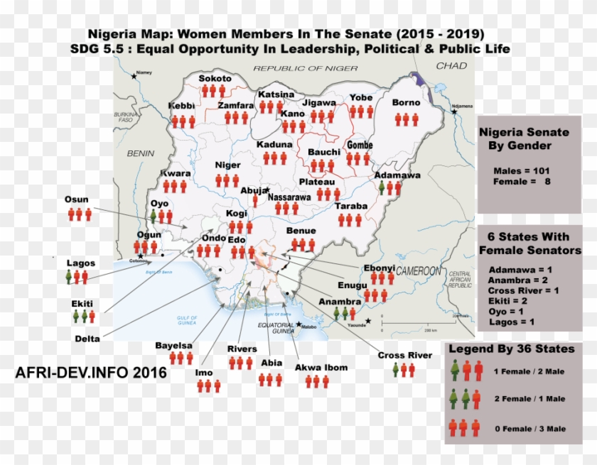 Nigeria Map Women In Senate - Map Clipart #4524331