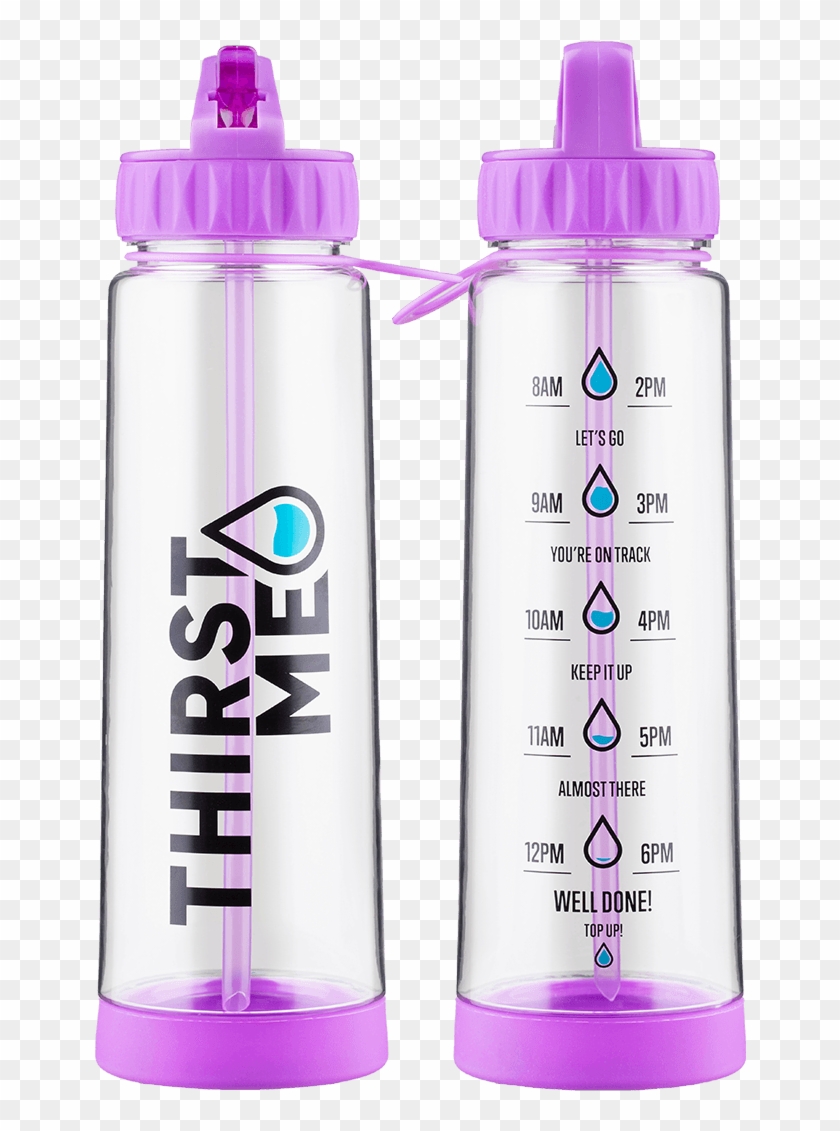 Violet Thirstme Water Tracker Bottle - Water Bottle Clipart #4525842