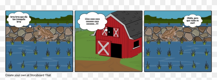 La Rana Y Y La Gallina - Cartoon Clipart