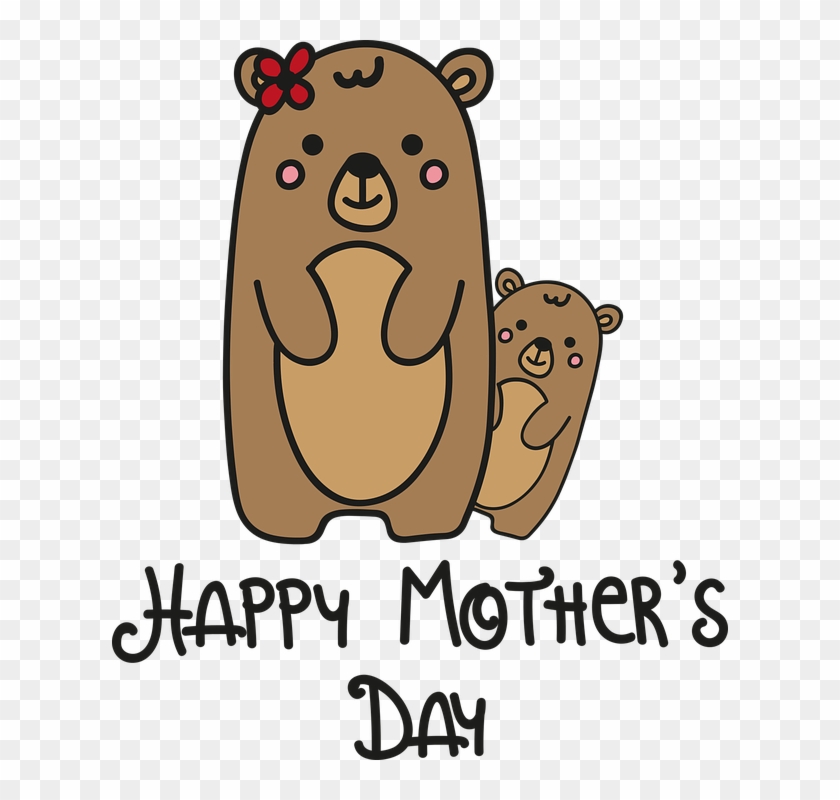Madre, Feliz, Día, Osa, Osito, Mamá, Hijo, Osezno - Feliz Dia Mama Osa Clipart