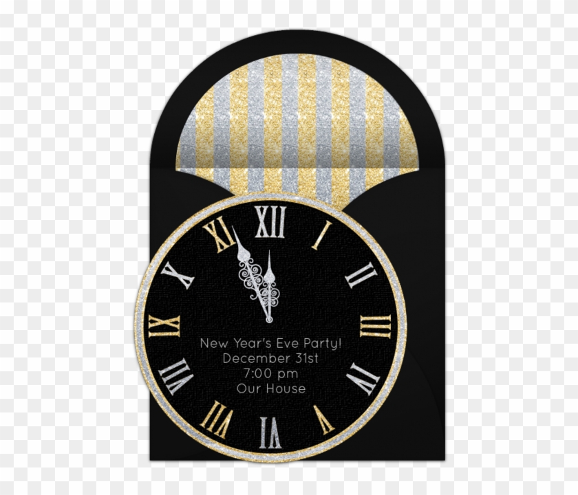 Midnight Clock Online Invitation - Emblem Clipart #4529160