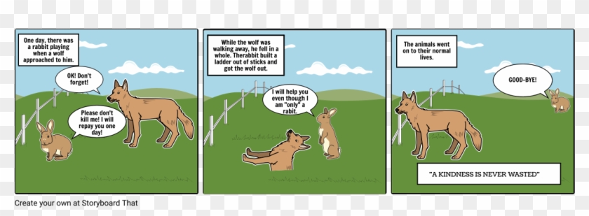 The Wolf And The Rabbit - Cartoon Clipart