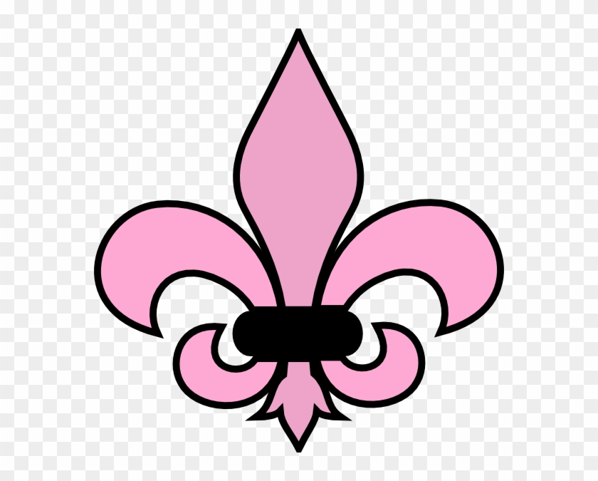 Pink Flower Clipart Girly Flower - Flor De Lis Para Colorear - Png Download