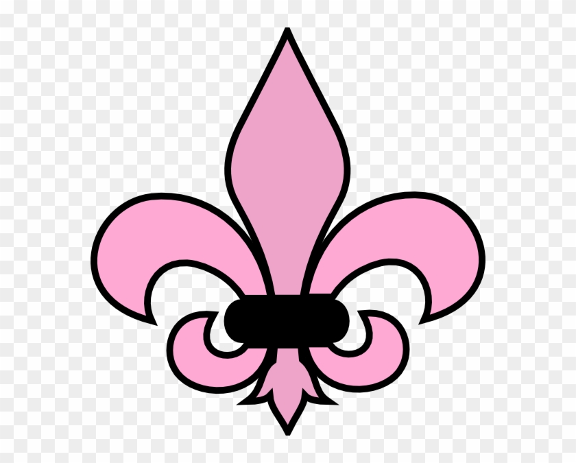 Pink Flower Clipart Girly Flower - Flor De Lis Para Colorear - Png Download #4530024