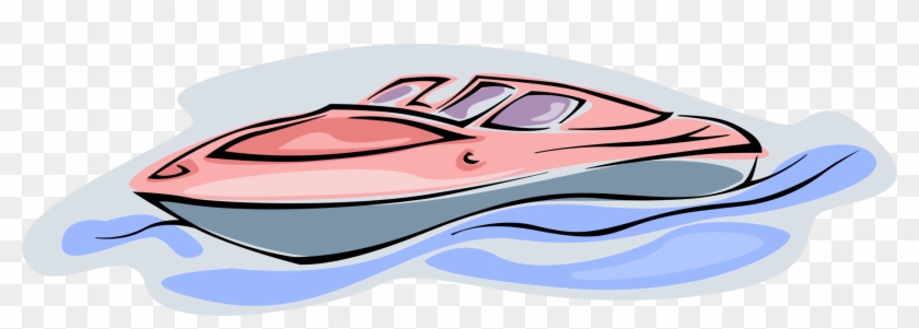 Vector Illustration Of Speedboat Motorboat Or Pleasure Clipart