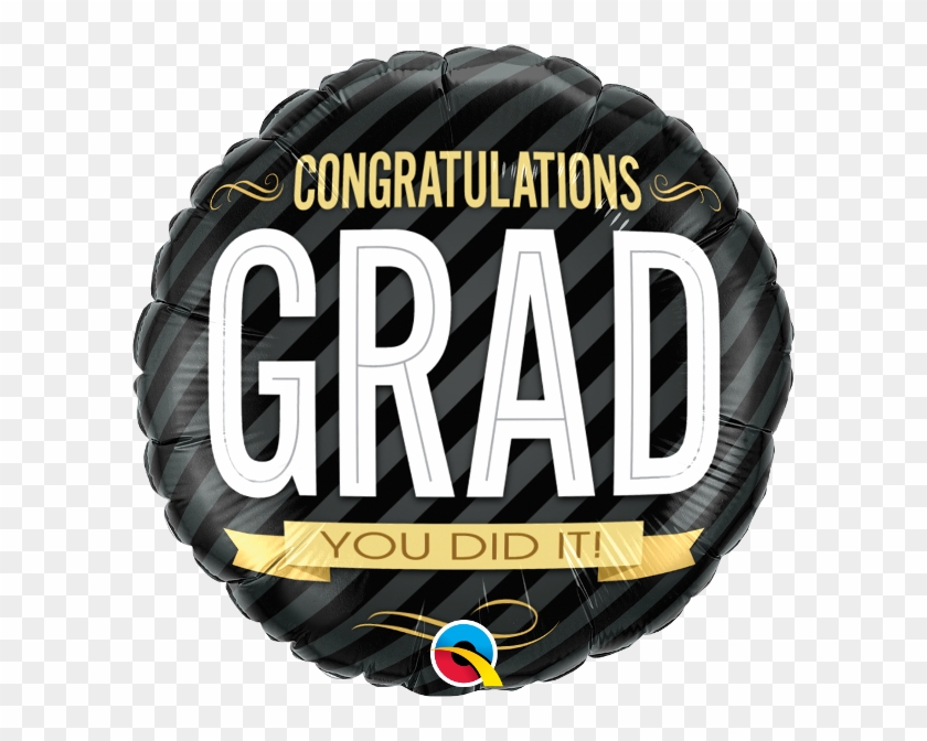 18" Congratulations Grad Stripes Balloons All American - Balloon Clipart