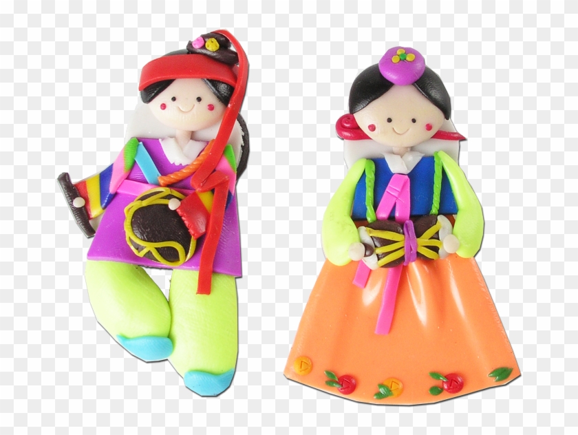 10 Pairs Of Korean Doll Fridge Magnet - Magnet Korean Clipart #4530433