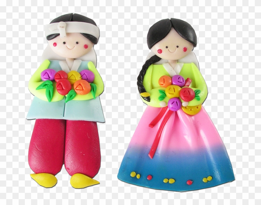 10 Pairs Of Korean Doll Fridge Magnet - Doll Clipart #4530936