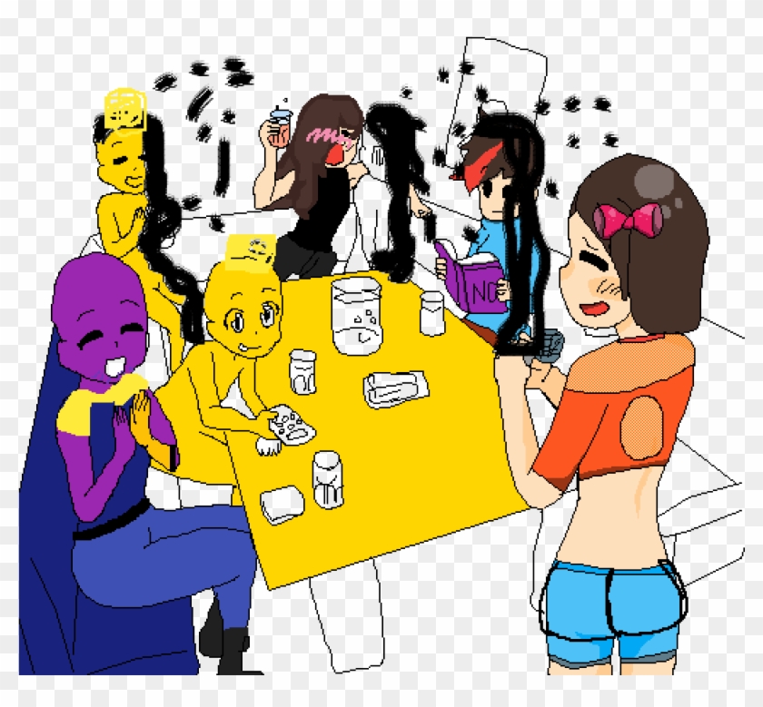 Thanos With The Homies - Cartoon Clipart