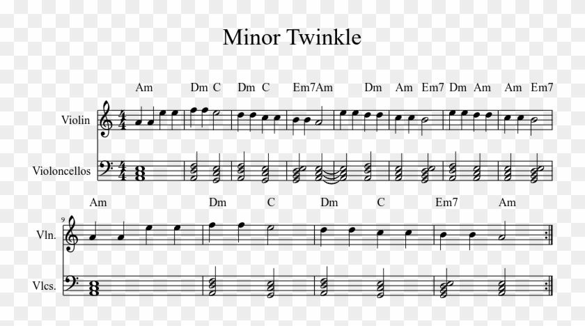 Minor Twinkle Twinkle Little Star - Twinkle Twinkle Minor Key Clipart #4531773