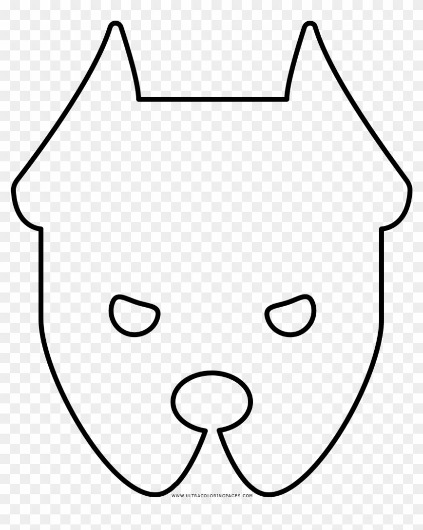Pitbull Coloring Page - Line Art Clipart