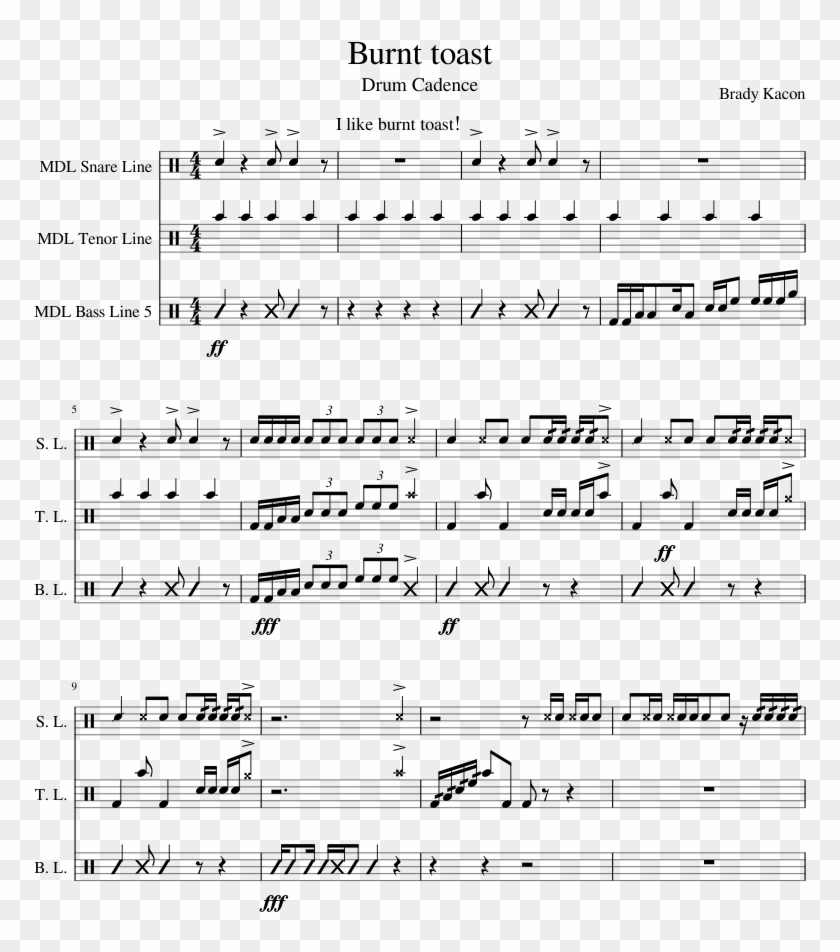 Burnt Toast - Sheet Music Clipart