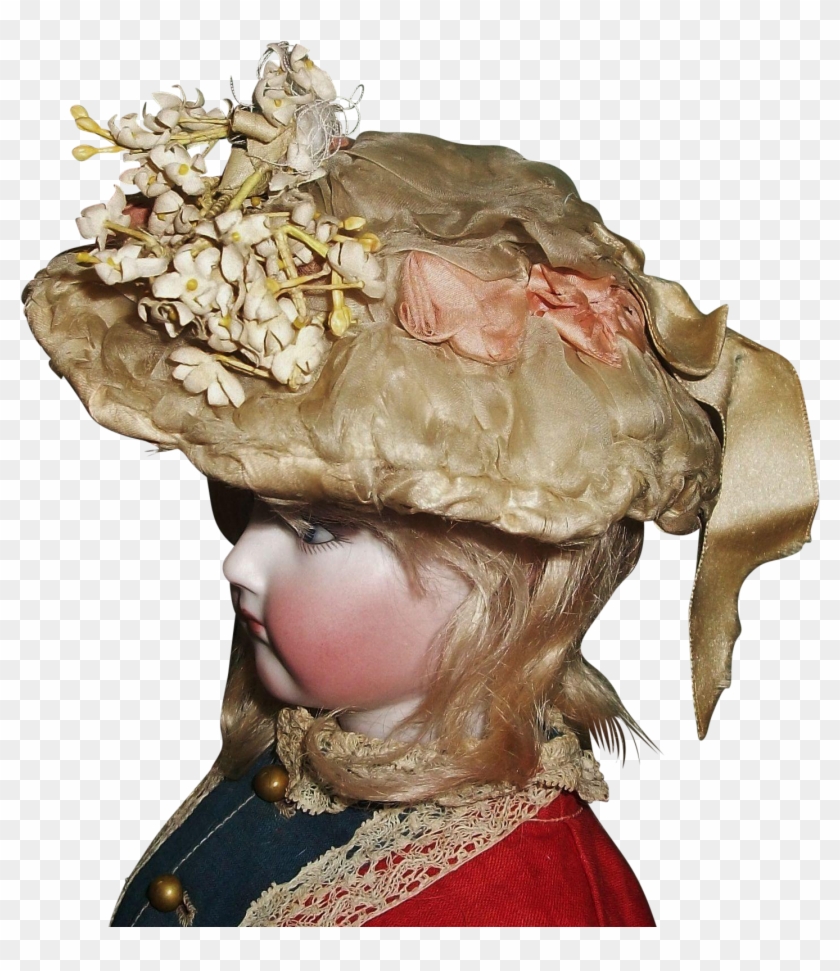 Fabulous Antique Wire Brim French Fashion Doll Hat - Costume Hat Clipart