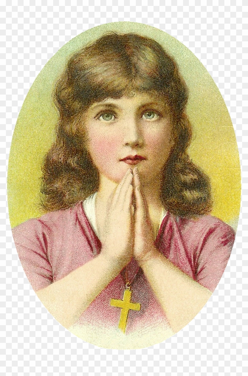 This Is A Sweet Image Of A Young Girl Praying - Girl Clipart