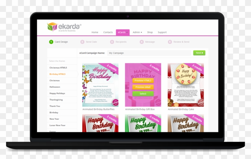 Automated Birthday Ecards - Ecard Website Template Clipart