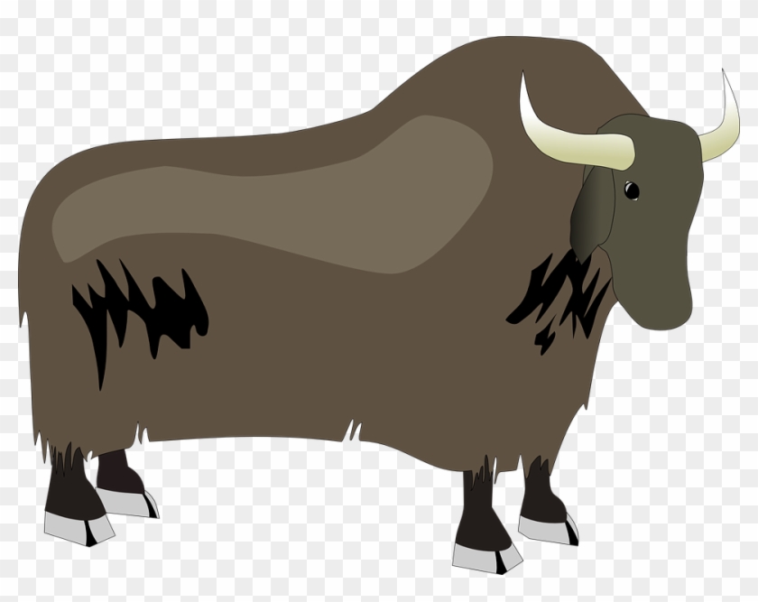 Bison Ox Yak Animal Wildlife Bull Large Mascot - Yak Vector Png Clipart #4533910