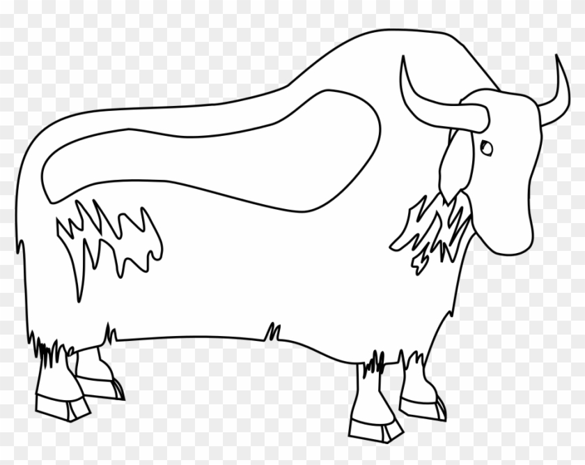 File - Yak Clipart - Svg - Line Art - Png Download #4534203