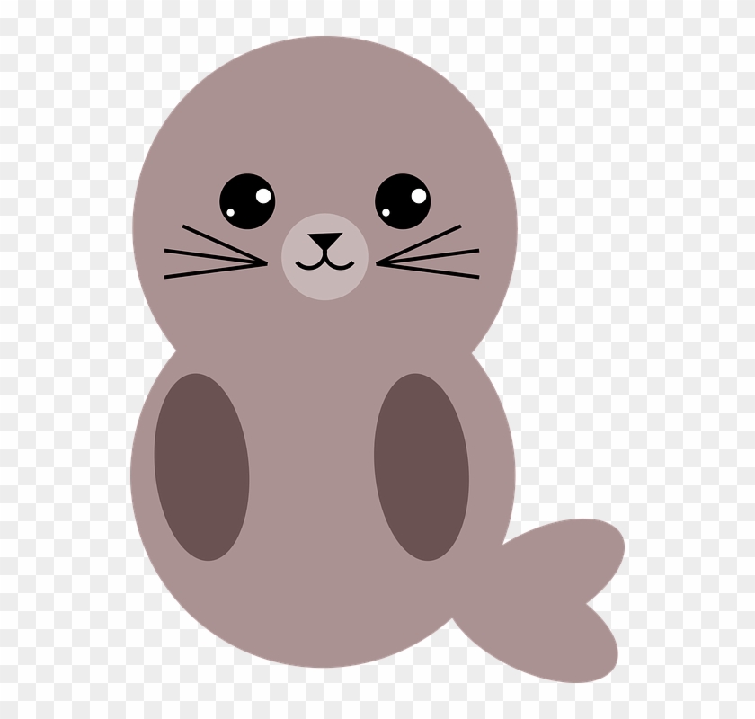 Seal Mammal Animal Nature Wildlife Cute Eyes - Cartoon Clipart #4536404