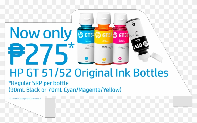Buy Hp Gt51/52 Original Ink Bottles - Graphic Design Clipart