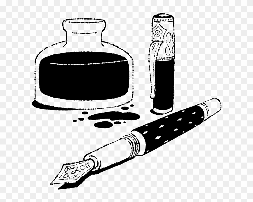Bottle Drawing Ink - Classic Ink Bottle Drawing Clipart #4536878