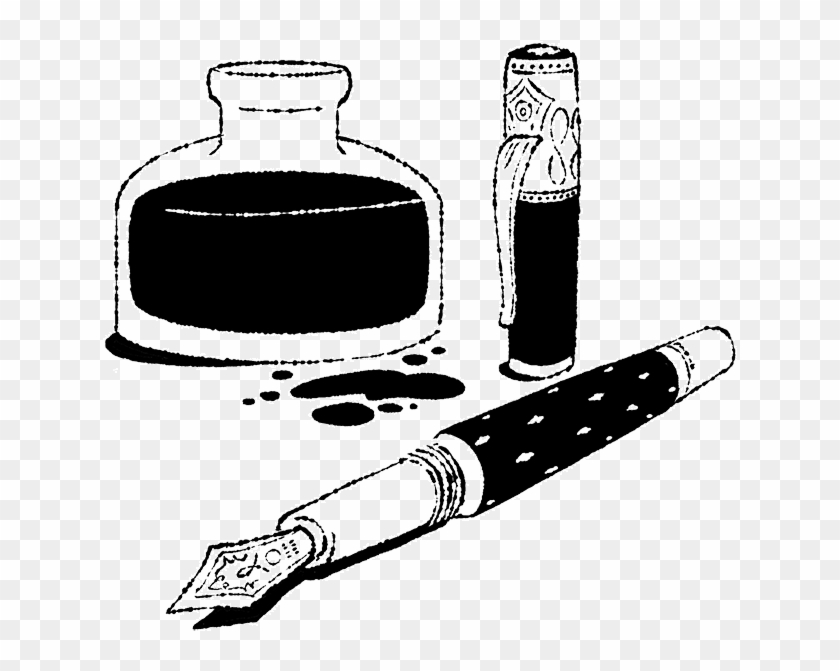 Bottle Drawing Ink - Classic Ink Bottle Drawing Clipart
