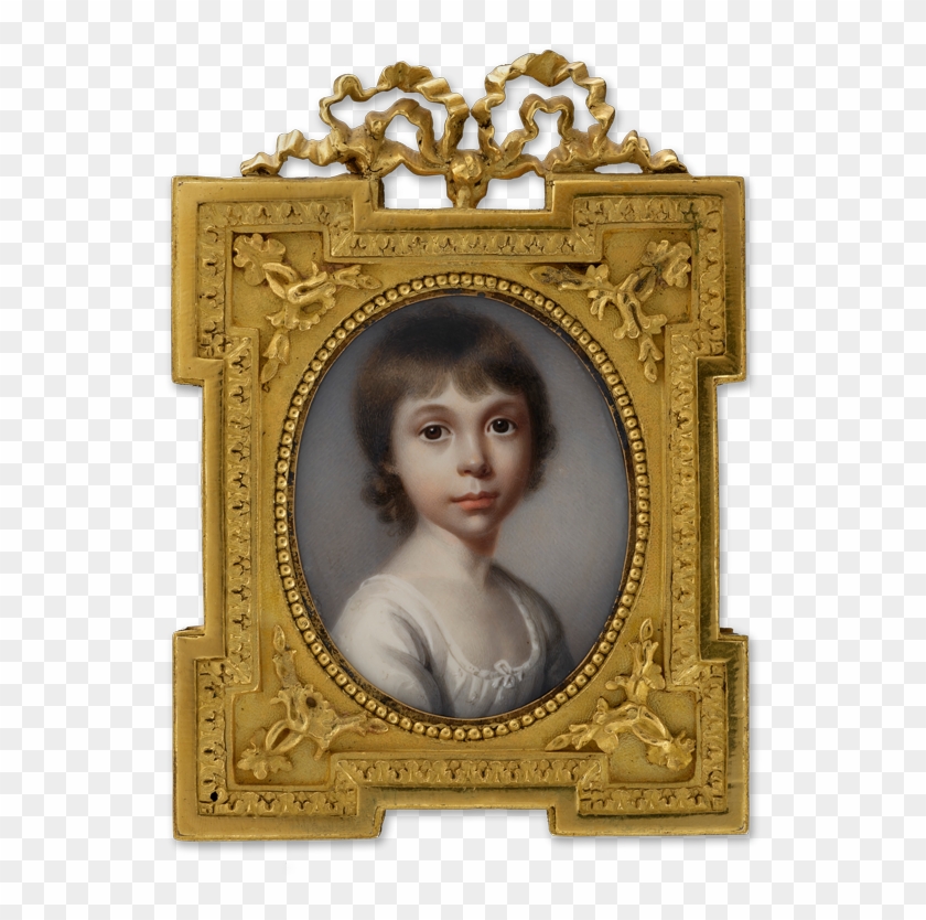 A Portrait Miniature Of A Young Girl, Wearing White - Picture Frame Clipart