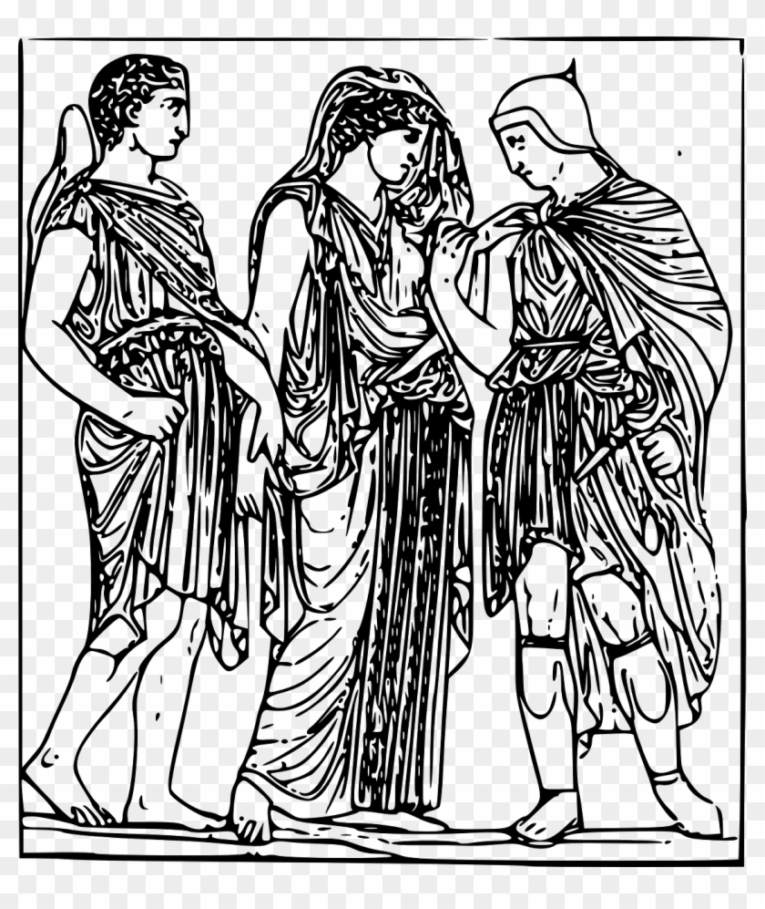 Greek People Ancient Toga Png Image - Orpheus Black And White Clipart