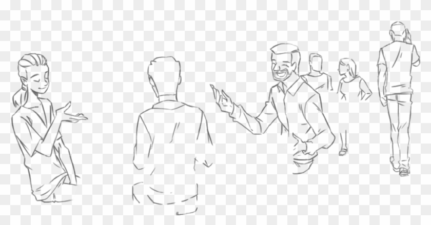 Outline Photo Of People In The Auberge Restaurant - Sketch Clipart