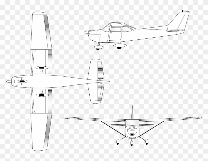 Cessna 172 Dreiseitenansicht Clipart